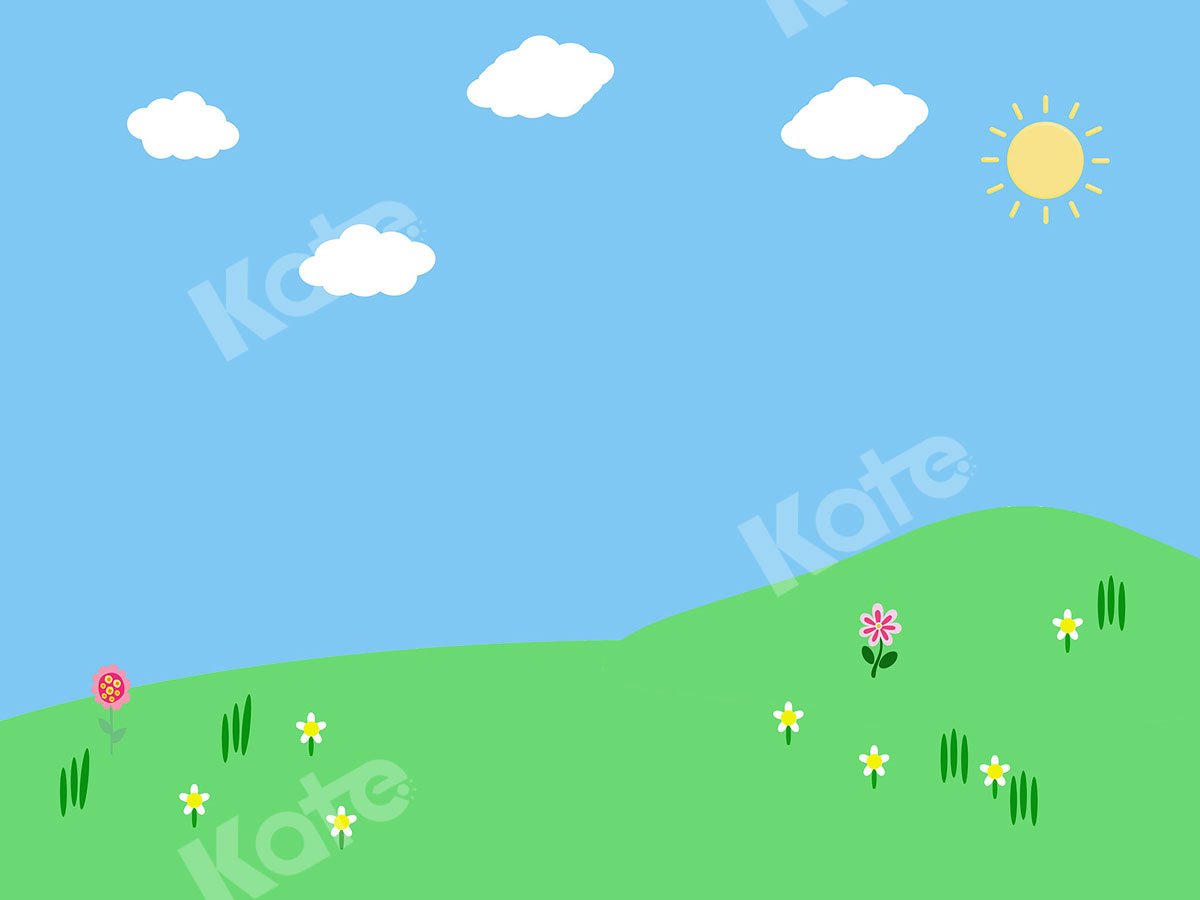 Kate Sunny Day with Clouds Children Backdrop