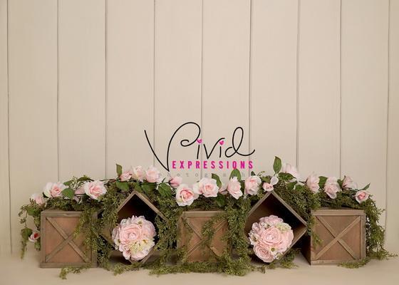 Kate Crates of flowers Backdrop Designed by Melissa King -UK