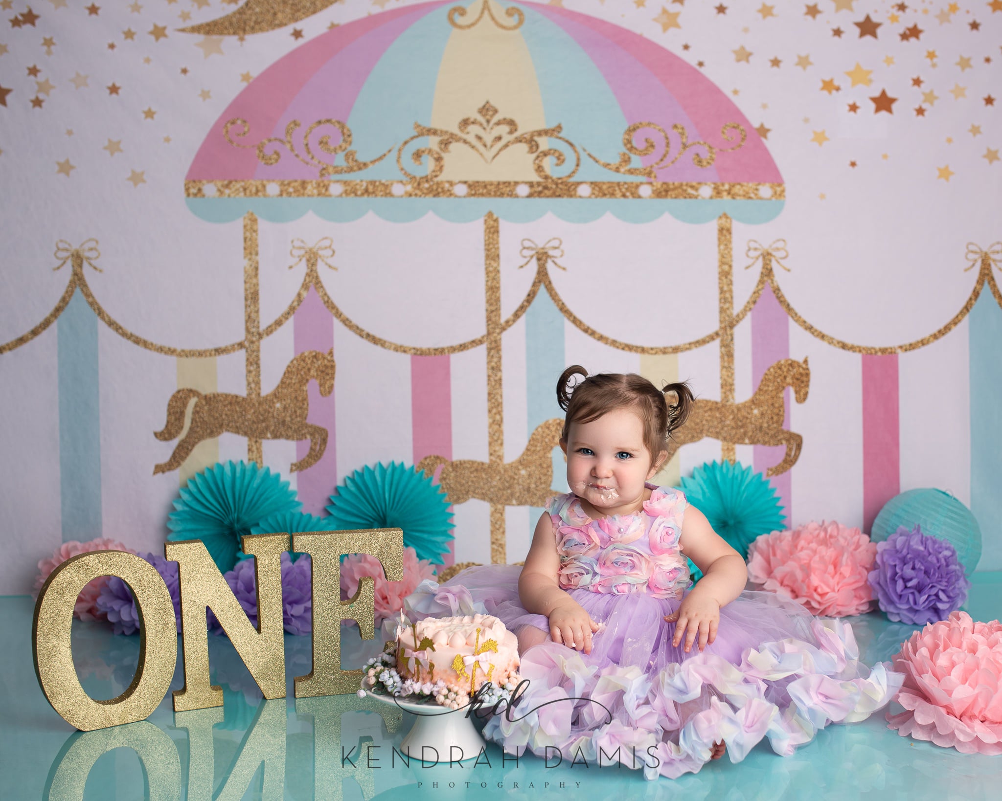 Kate Carousel Cake Smach Backdrop for Photography