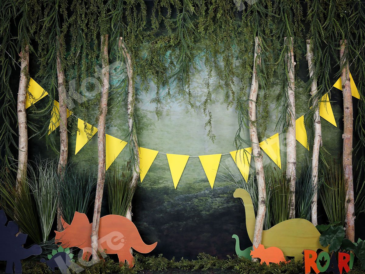 Kate Rainforest Wonderland with Dinosaur Decoration Backdrop