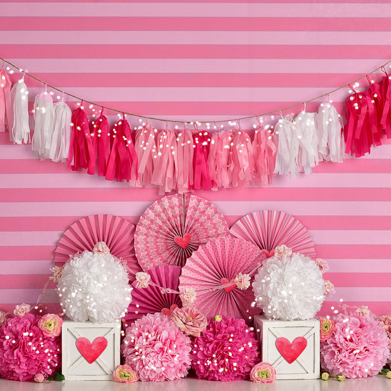 Kate Valentine's Day with Hearts and Stripes Backdrop Designed By Mandy Ringe Photography -UK