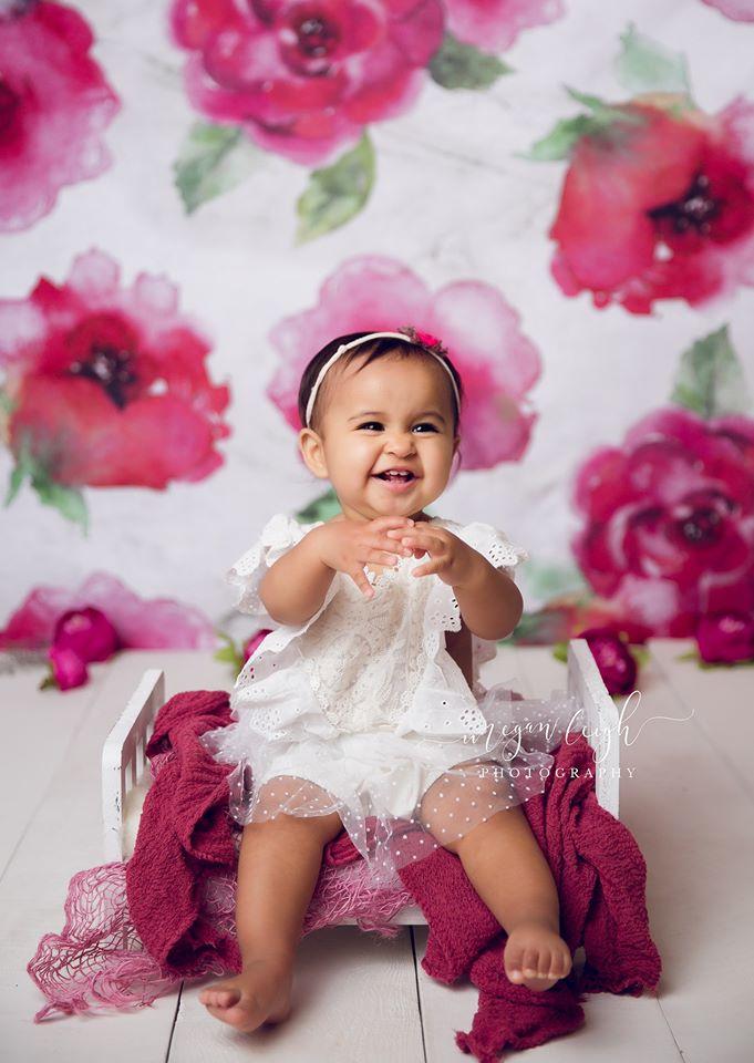 Kate Fine Art Pink Flowers Backdrop Designed by Megan Leigh Photography