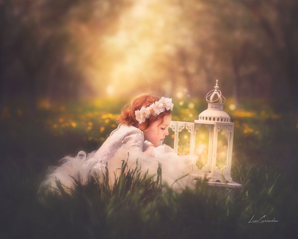 Kate Blurry Orchard with Yellow Flowers Backdrop for Photography Designed by Lisa Granden -UK