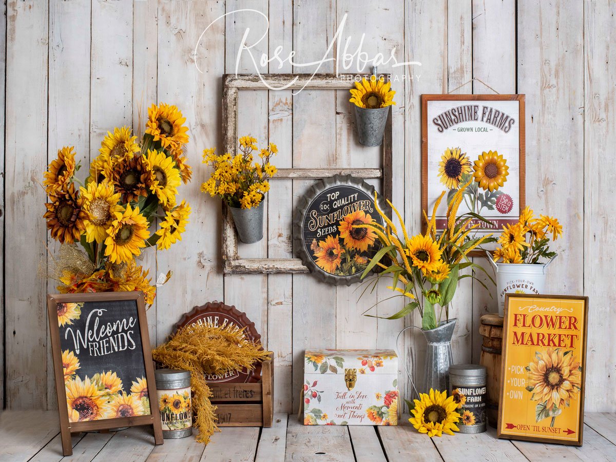 Kate Autumn Sunflower Backdrop Designed By Rose Abbas -UK