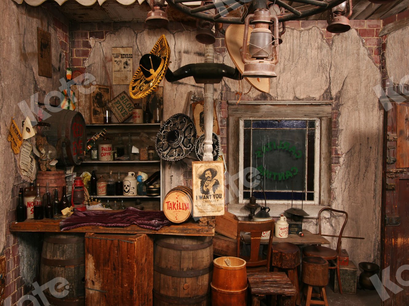 Kate Retro western Cowboy Backdrop Designed By JS Photography -UK