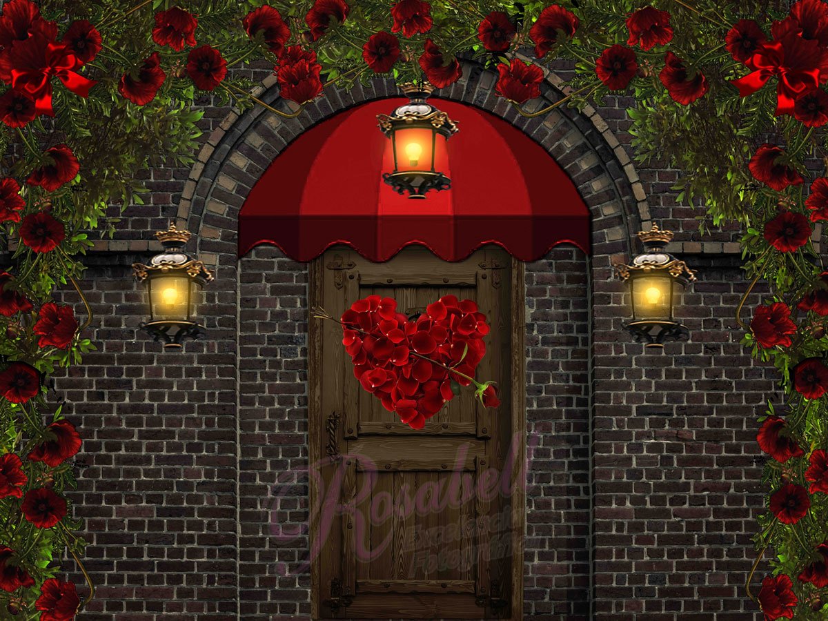 Kate Valentine's Day  Front Door Backdrop Designed by Rosabell Photography