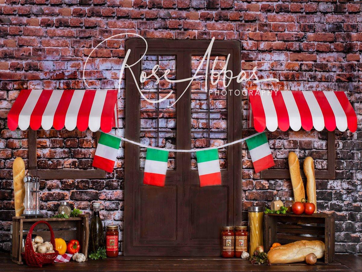Kate Spaghetti Smash Brick Kitchen Bread Backdrop Designed By Rose Abbas -UK
