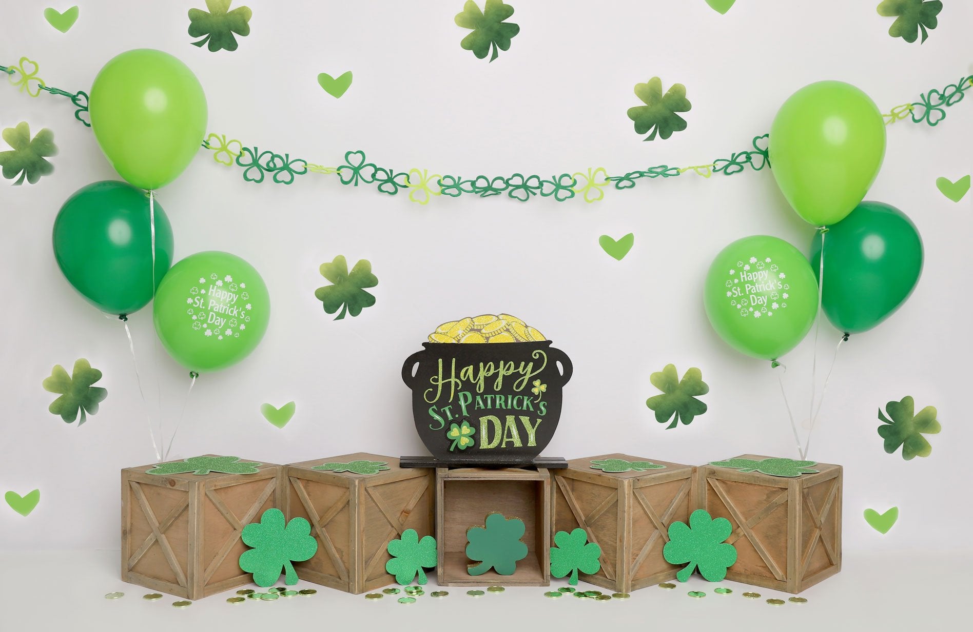 Kate St.patricks Day Green Party Backdrop Designed by Melissa King