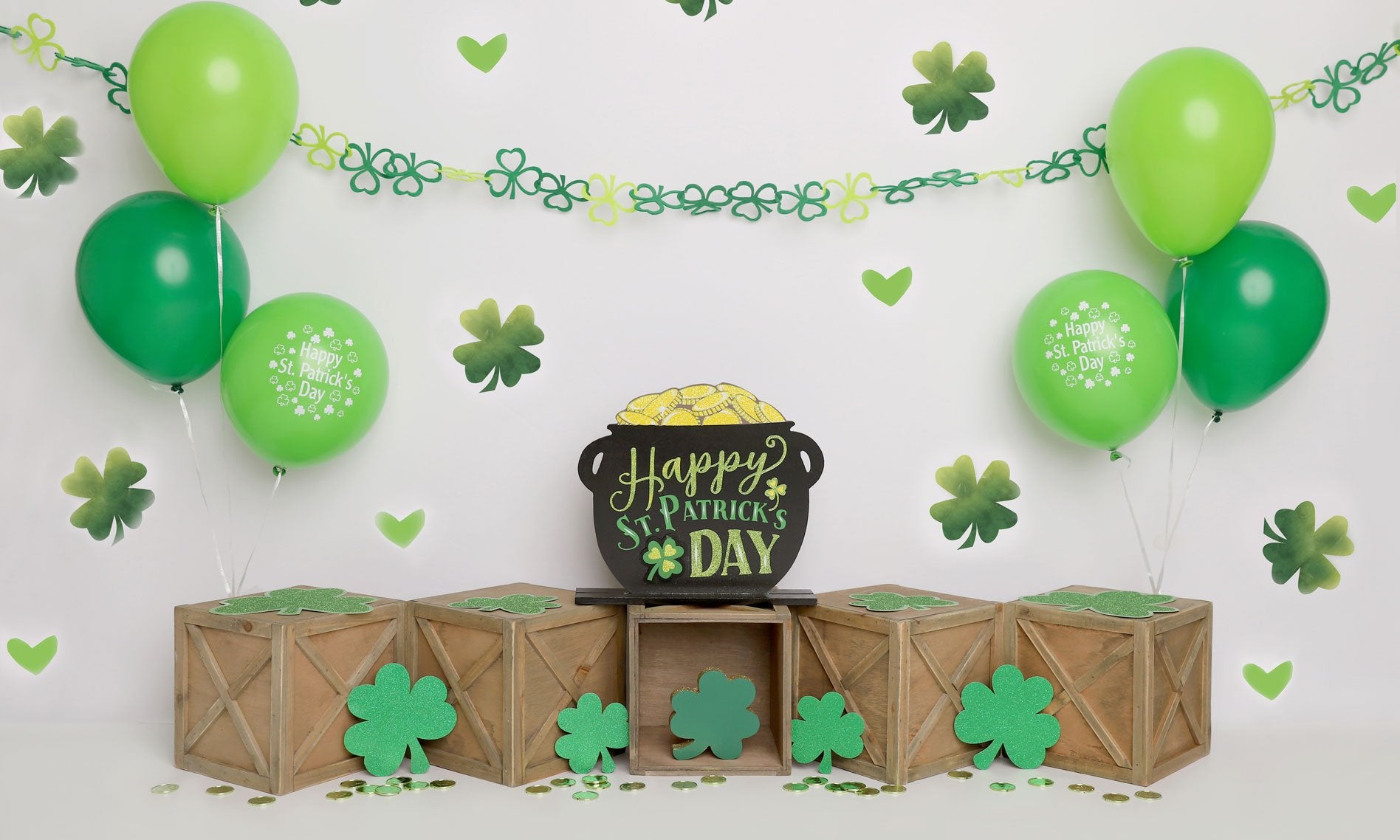 Kate St.patricks Day Green Party Backdrop Designed by Melissa King
