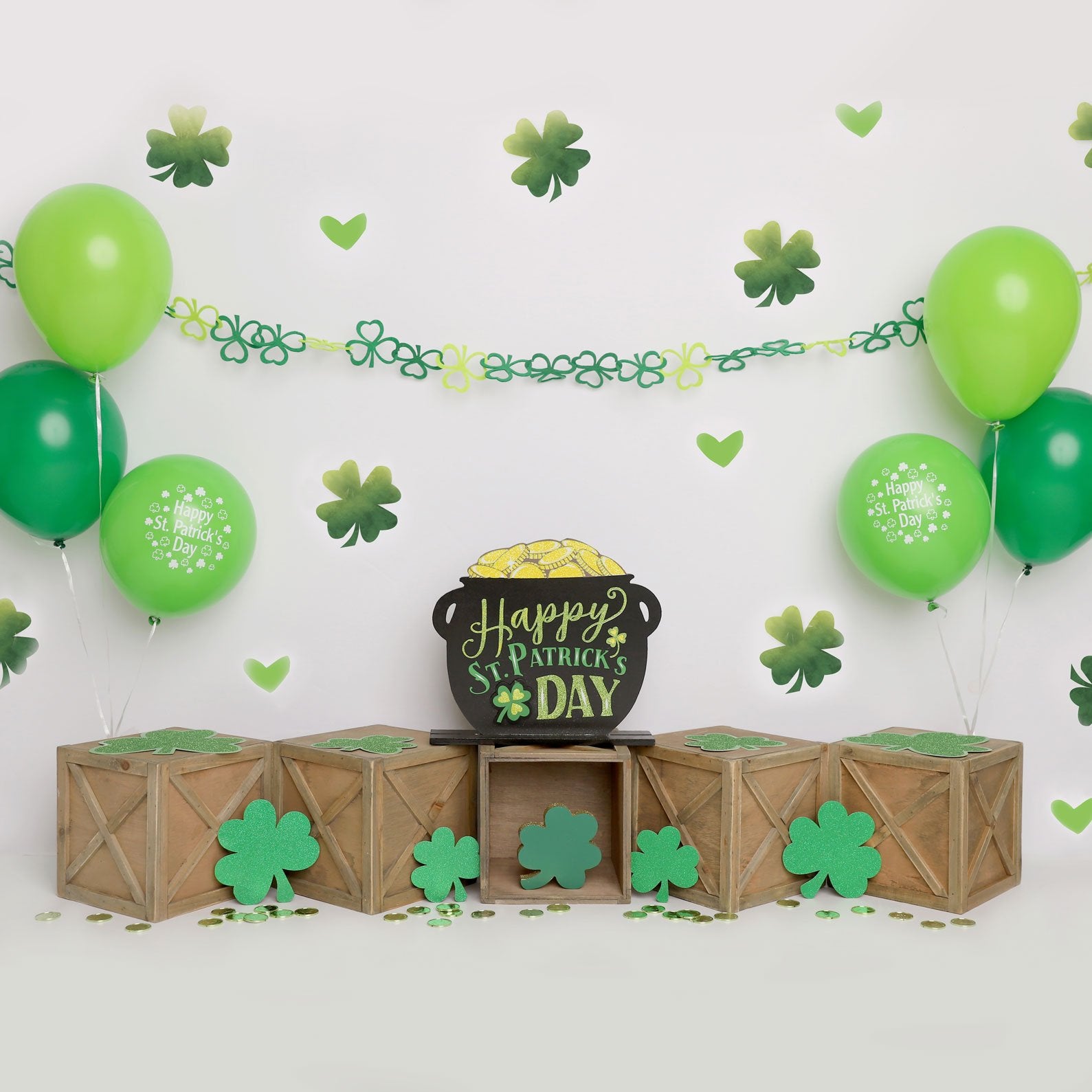 Kate St.patricks Day Green Party Backdrop Designed by Melissa King