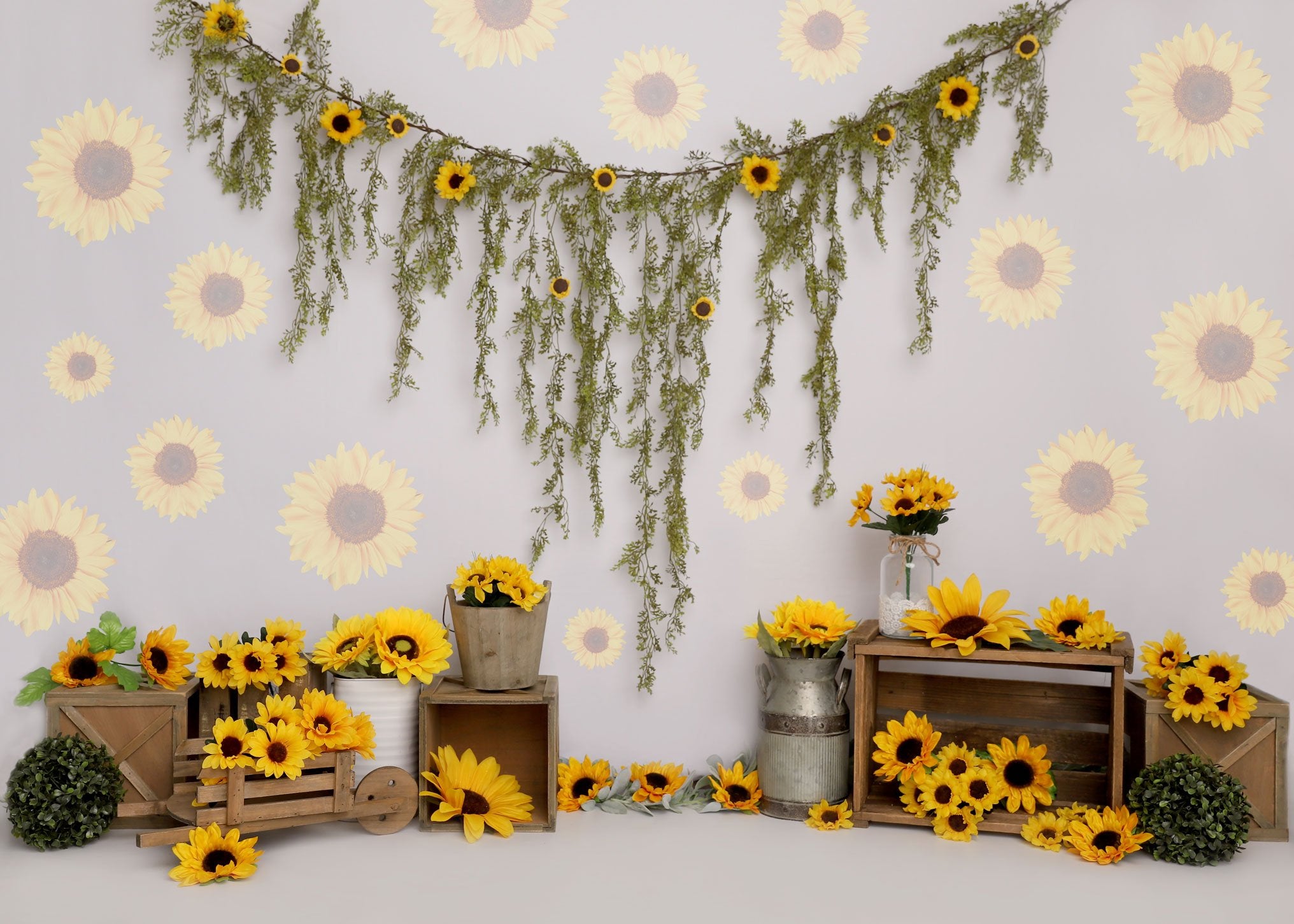 Kate Spring Sunflower Birthday Backdrop Designed by Melissa King