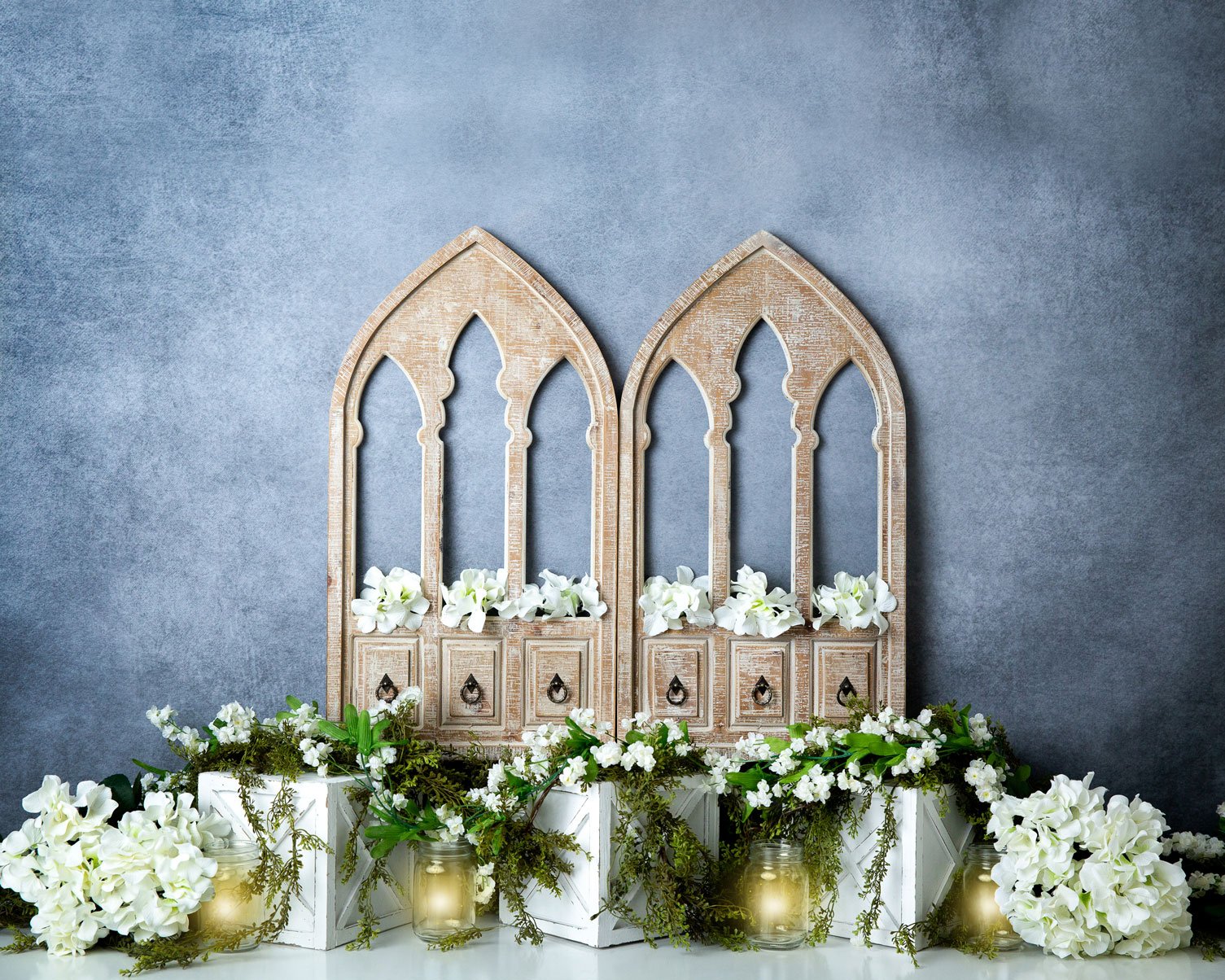 Kate Spring White Flowers Door Blue Backdrop Designed By Megan Leigh Photography