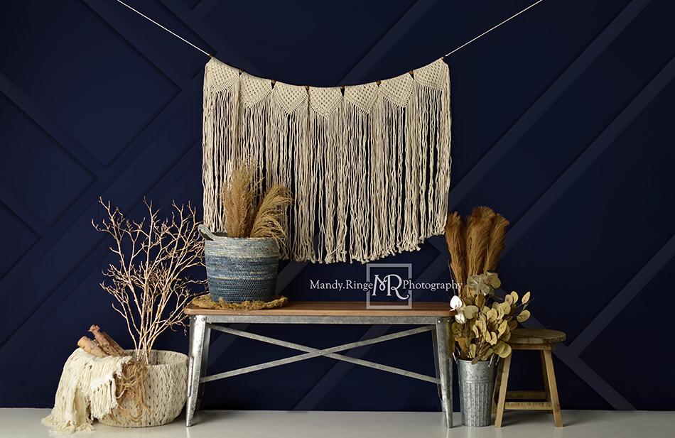 Kate Spring Modern Boho Navy and Gold Designed by Mandy Ringe Photography -UK