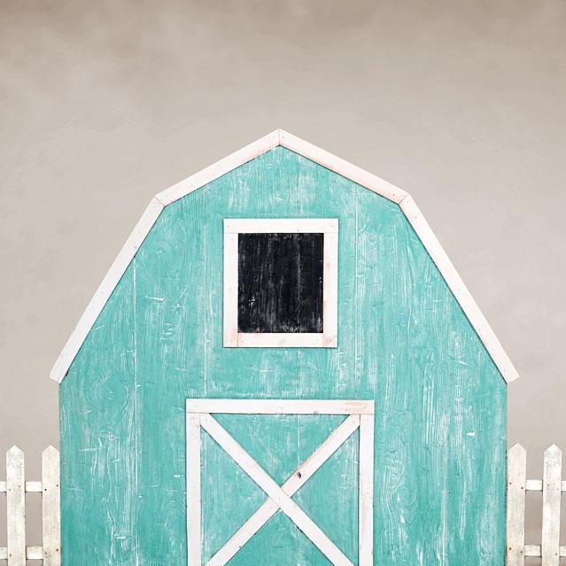 Kate Spring Blue Barn Backdrop Designed by Arica Kirby -UK