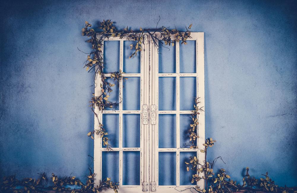 Kate Spring/mother's Day White Doors Blue Backdrop Designed by Arica Kirby