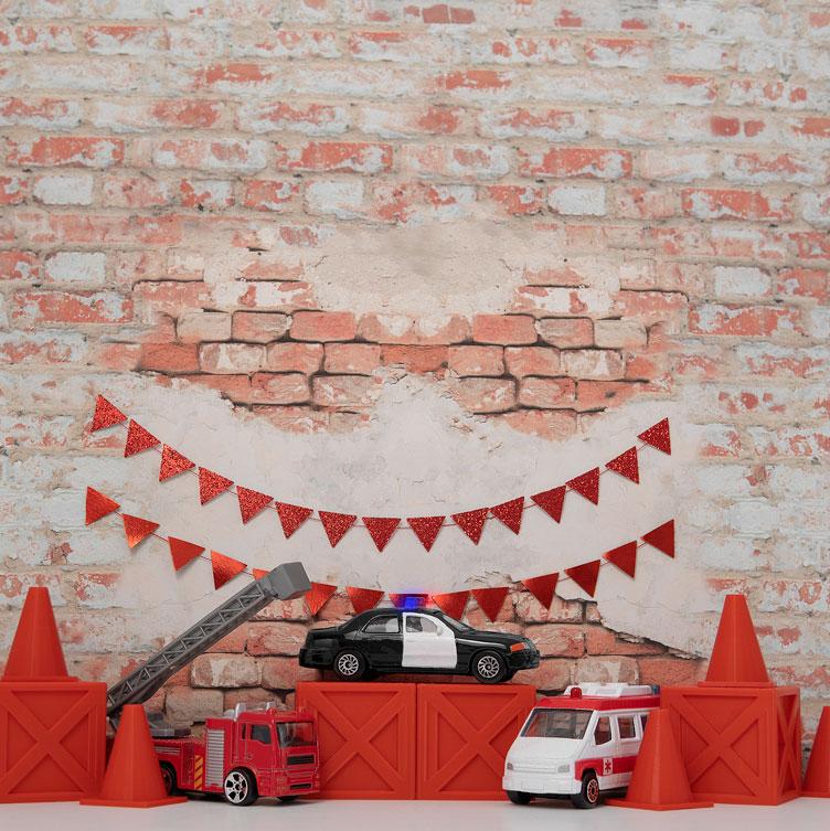 Kate Birthday Rescue Cars Boy Backdrop Designed by Mini MakeBelieve