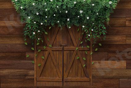 Kate Mother's Day Farm Brown Door Green Vines Backdrop Designed by JS Photography