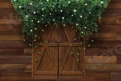 Kate Mother's Day Farm Brown Door Green Vines Backdrop Designed by JS Photography -UK