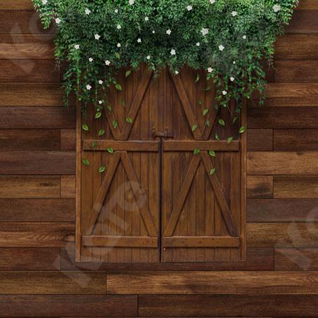 Kate Mother's Day Farm Brown Door Green Vines Backdrop Designed by JS Photography -UK