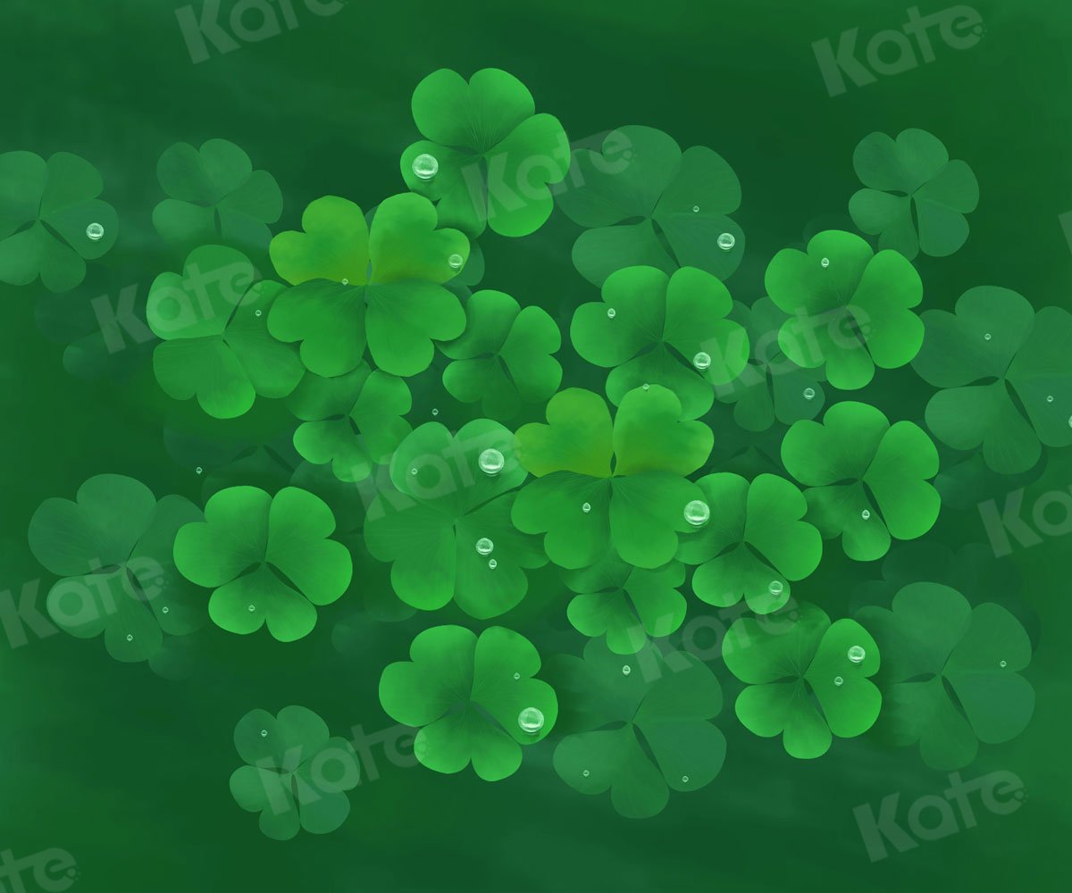 Kate St. Patrick's Day Green Clovers Lucky Backdrop for Photography