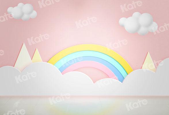 Kate Cake Smash Rainbow Clouds Pink Backdrop for Photography