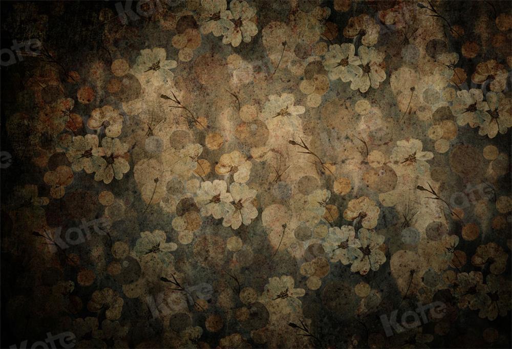 Kate Retro Fine Art Flower Brown Tone Backdrop for Photography