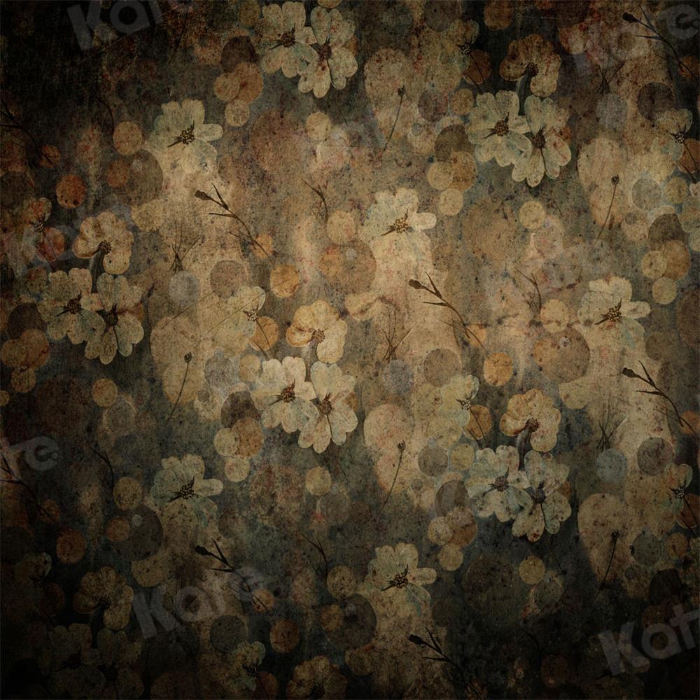 Kate Retro Fine Art Flower Brown Tone Backdrop for Photography