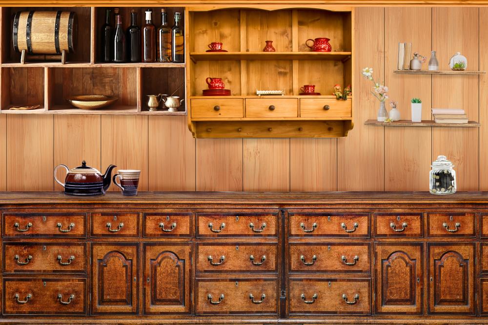 Kate Retro Wood Kitchen Backdrop for Photography -UK