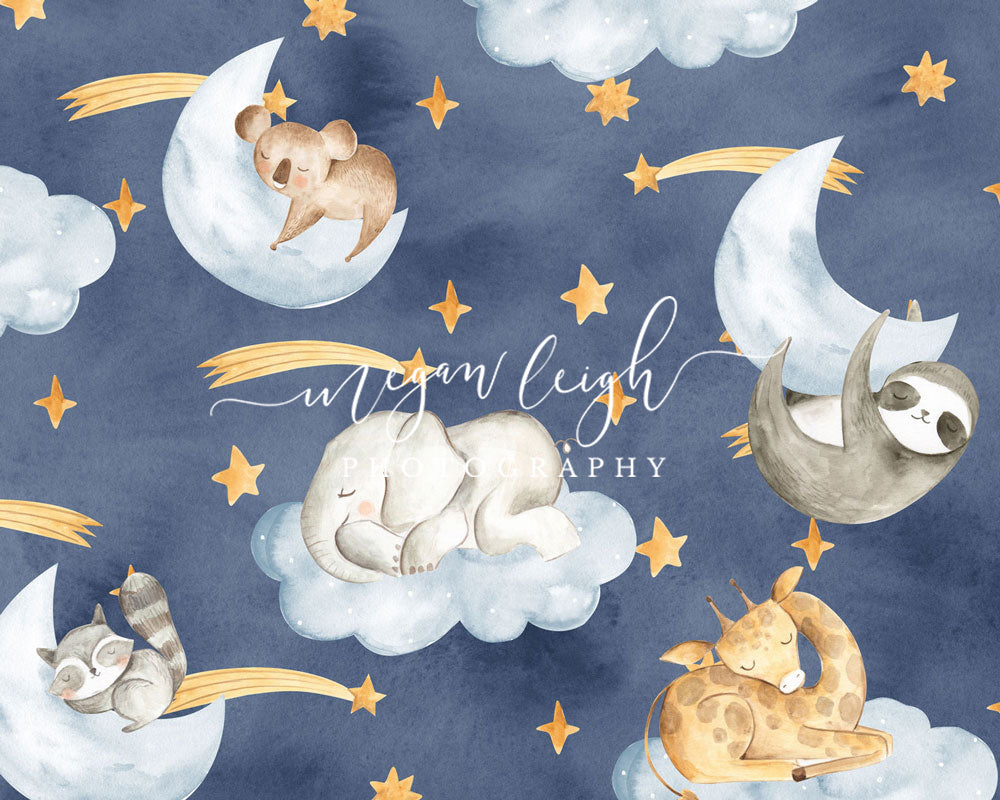 Kate Children Sleeping Animals Night Backdrop Designed by Megan Leigh Photography