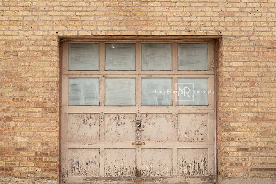 Kate Vintage Garage Door Backdrop Designed by Mandy Ringe Photography