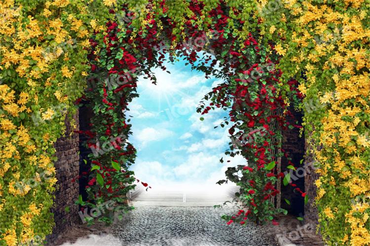Kate Summer Floral Arch Wall  Backdrop for Photography