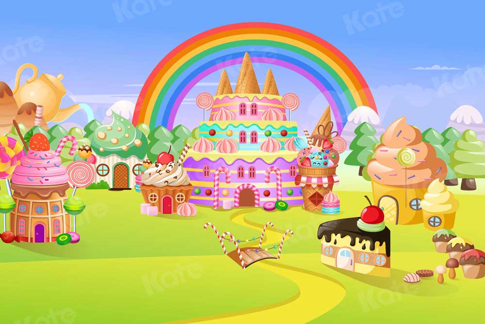 Kate Cake Smash Children Candy House Backdrop for Photography
