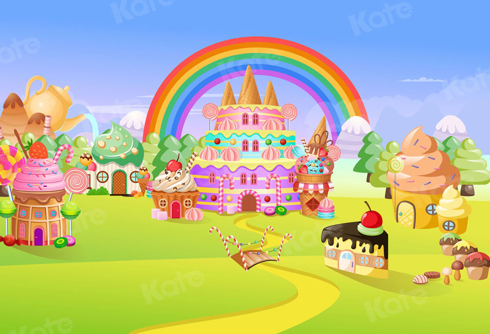 Kate Cake Smash Children Candy House Backdrop for Photography