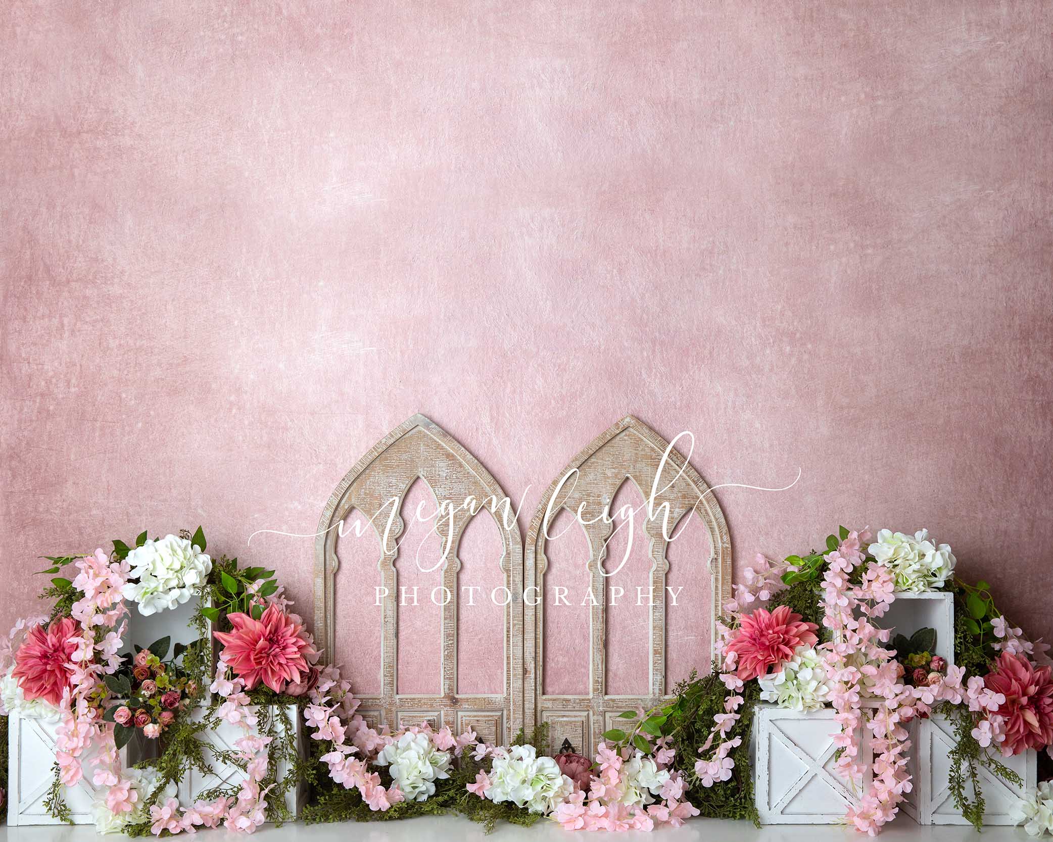 Kate Spring Barn Door Cake Smash Pink Backdrop Designed by Megan Leigh Photography