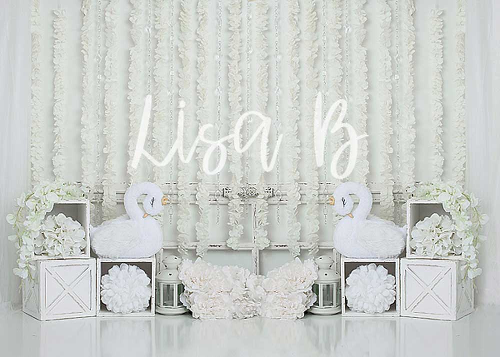 Kate White Swan Wedding Backdrop for Photography Designed by Lisa B