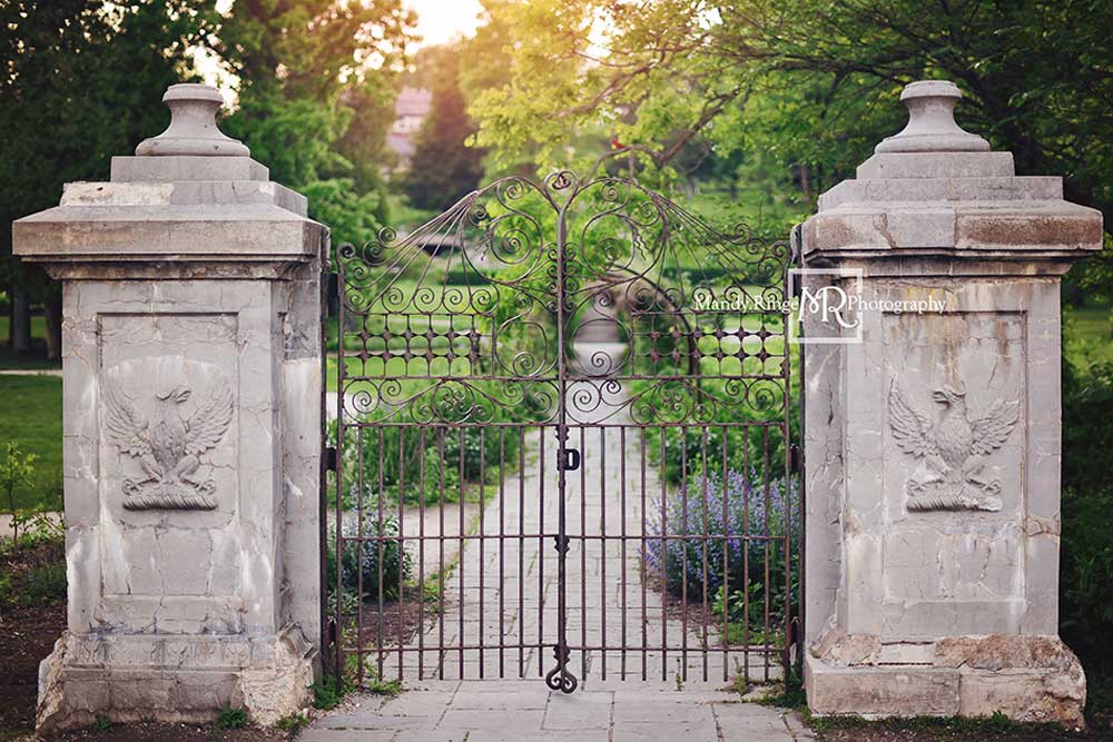 Kate Summer Wedding Garden Gate Backdrop Designed by Mandy Ringe Photography