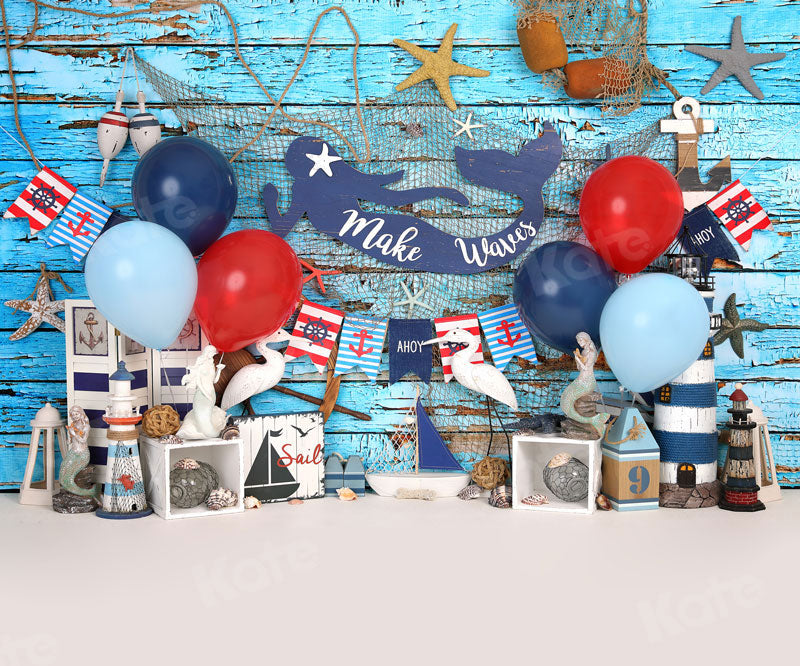 Kate Sailor Cake Smash Balloon Children Backdrop for Photography -UK