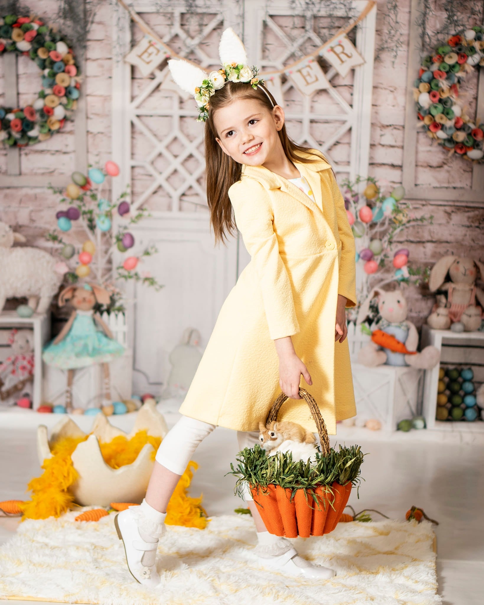 Kate Barn Door Colorful Egg Easter Backdrop for Photography -UK