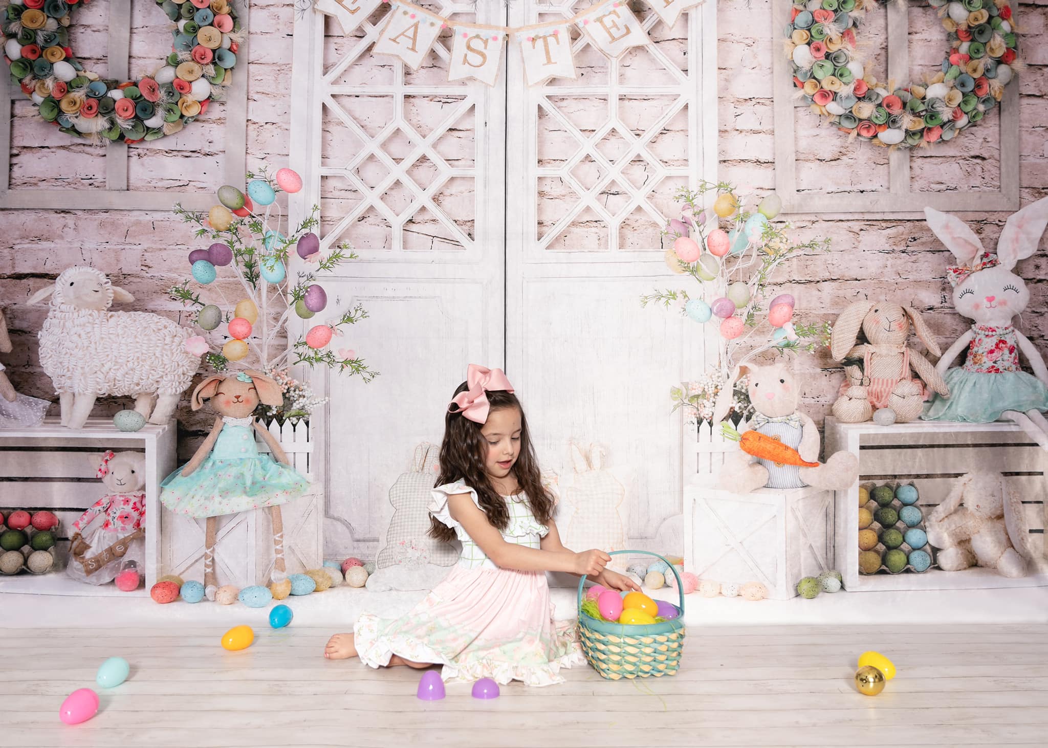 Kate Barn Door Colorful Egg Easter Backdrop for Photography -UK