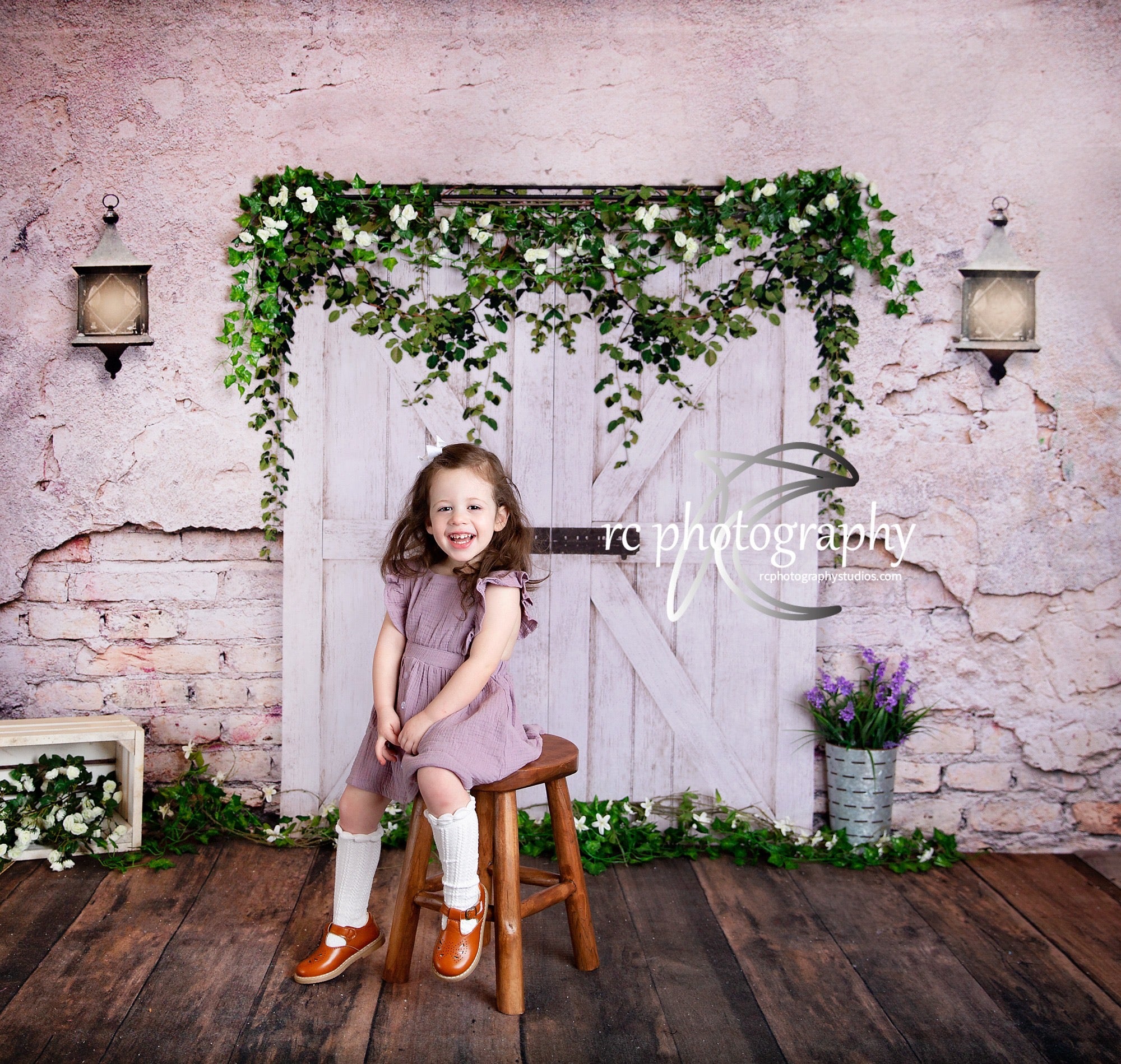 Kate Spring Backdrop Vintage wall Barn Door for Photography