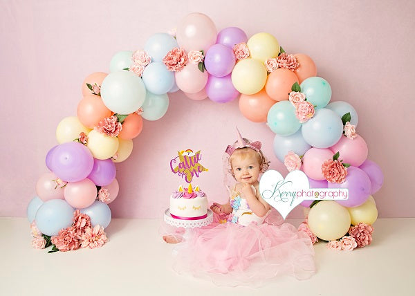 Kate Balloons Rainbow Birthday Backdrop Designed by Kerry Anderson