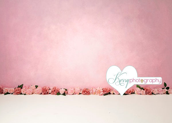 Kate Pink Floral for Children Birthday Backdrop for Photography Designed by Kerry Anderson