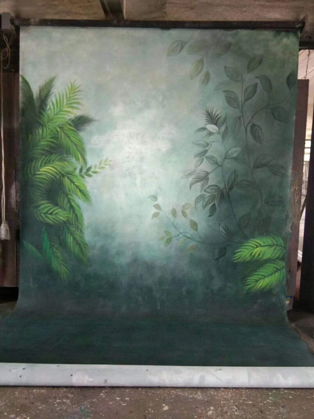 Kate Misty jungle Spray Painted Backdrop