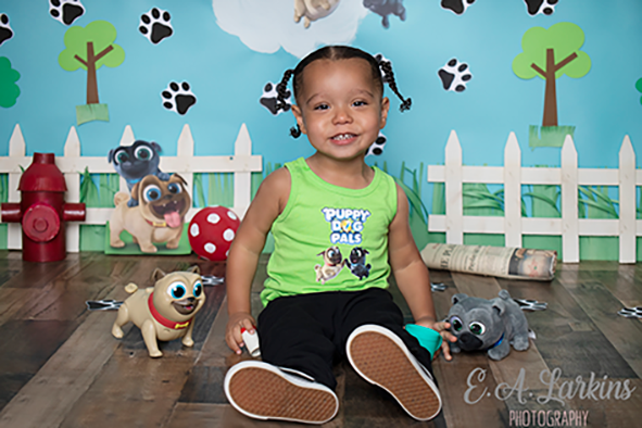 Kate Puppy Dog Friends Backdrop for Photography Designed By Erin Larkins -UK