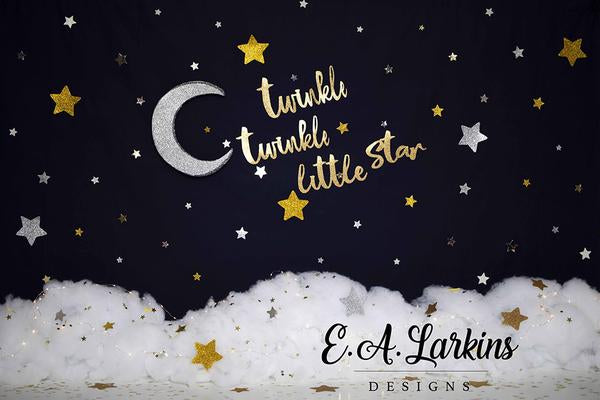 Kate Twinkle Stars night Children Baby Shower Backdrop for Photography Designed By Erin Larkins