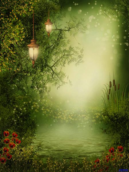Kate Halloween Backdrop fantastic Scenery Fairy Tale Green Background - Kate backdrop UK