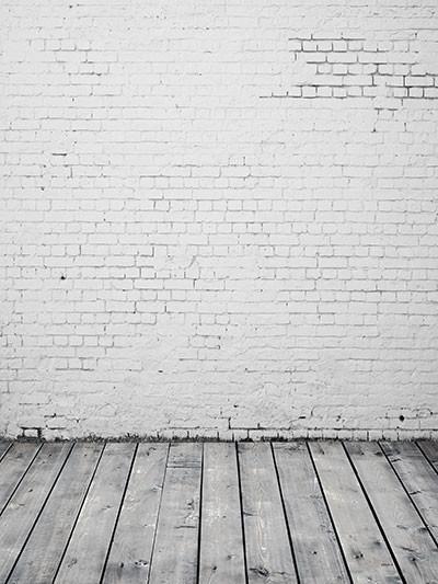 Katebackdrop£ºKate Wedding White Brick Wall Floor Backdrop