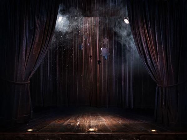 Katebackdrop：Kate Red Stage Background Curtains Lights Photography Backdrop