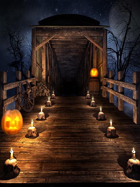 Katebackdrop¡êoKate Brick Wall Pumpkin Heads Backdrop for Halloween Photography