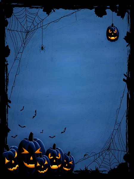 Kate Pumpkin Lamps Bat Night Photo Background for Halloween Photography - Kate backdrop UK